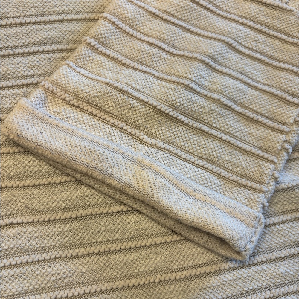 Lulu’s Pretty Cozy Ivory Striped Knit Sweater Top, Size Large - Picture 10 of 12